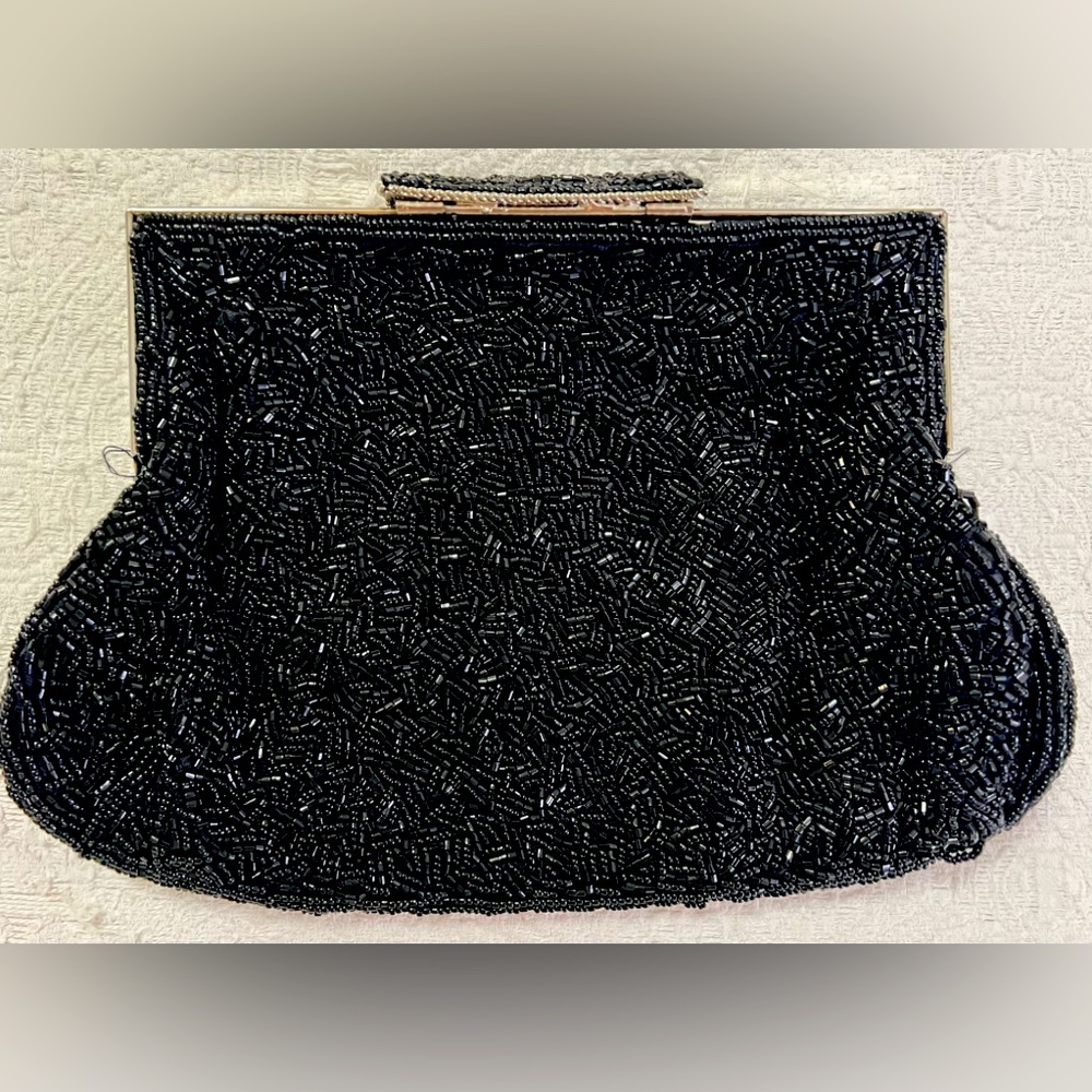 Vintage Black embellished clutch